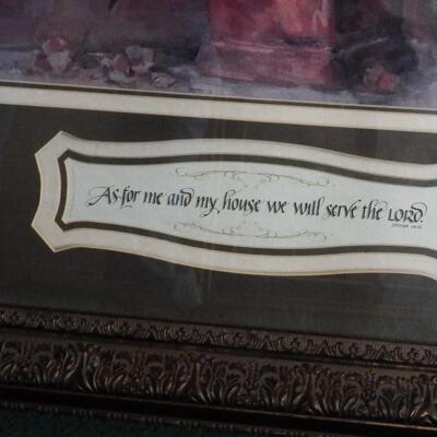 Large Serve the Lord Framed Picture
