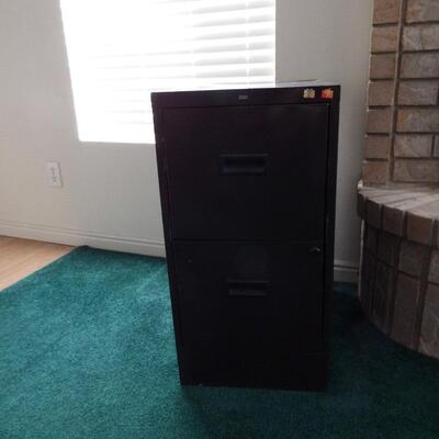 Dark Brown File Cabinet with file folders