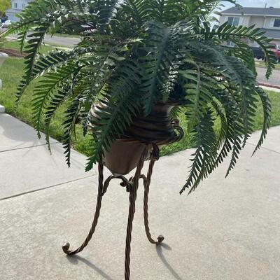 Tall Planter with artificial plant