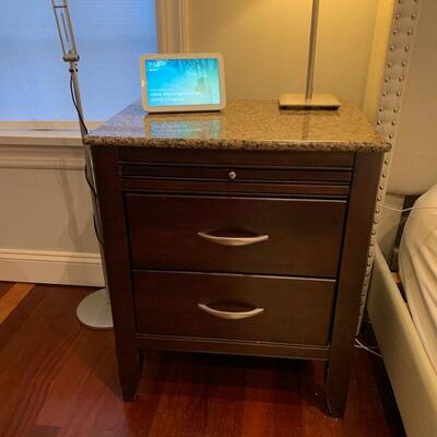 Pair of Granite top nightstands