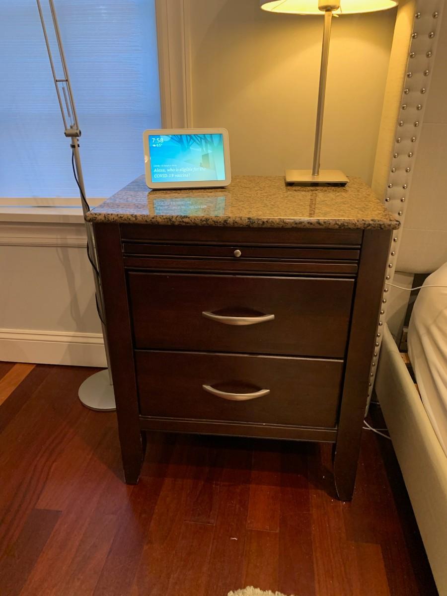 Pair of Granite top nightstands