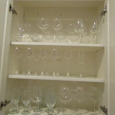 Large Group of Glass/Crystal Bar Ware- Great for Entertaining!