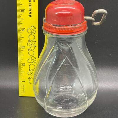 Vintage Glass Manual Nut Cheese Grinder Bottle