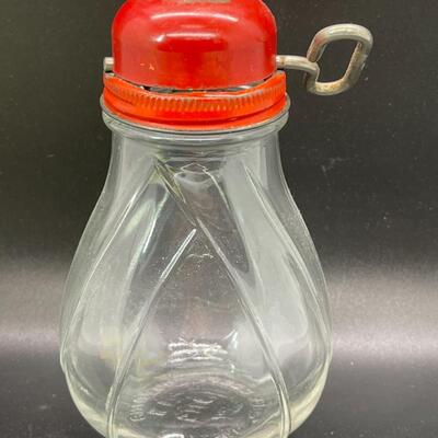 Vintage Glass Manual Nut Cheese Grinder Bottle