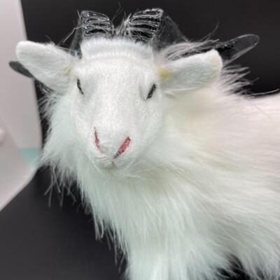 Goat Ram Plush Real Fur Figurine Animal