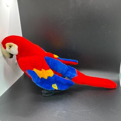 Large Steiff Red Macaw Parrot Plush Stuffed Animal 