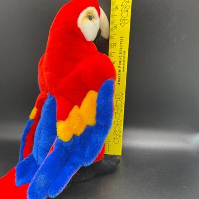Large Steiff Red Macaw Parrot Plush Stuffed Animal 