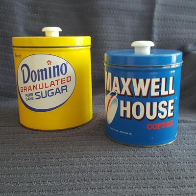 Pair of Advertising Canisters