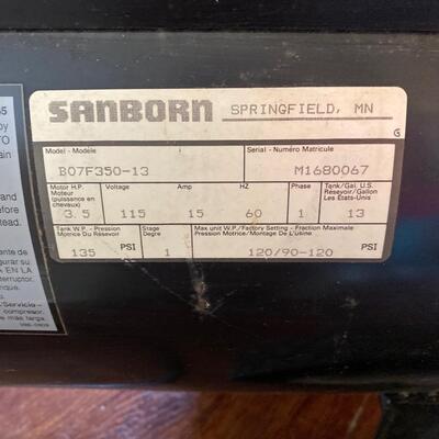 Sanborn Working 3. 1/2HP Compressor 