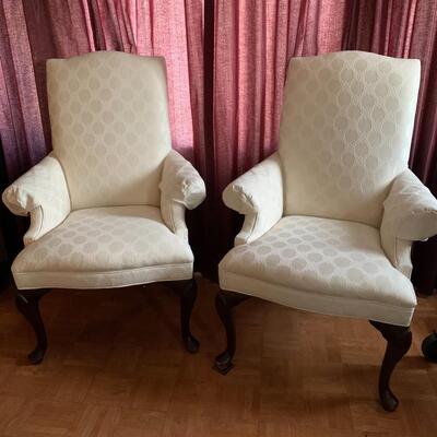 Lot 34 - Two White Upholstered Armchairs