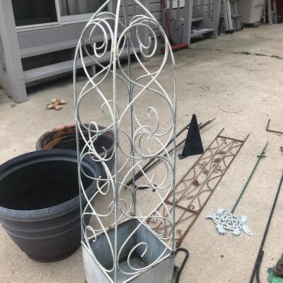 Lot 40. O:  Planters, Wind Chime and More