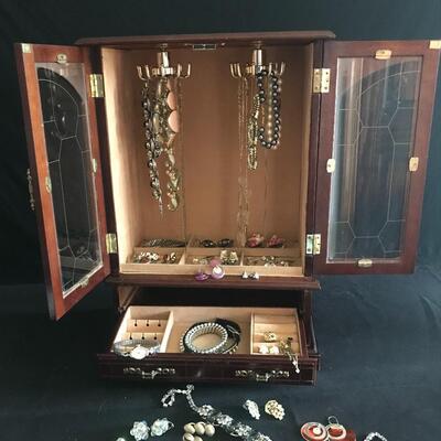 Lot 34:  925 and Fashion  Jewelry and Jewelry Chest