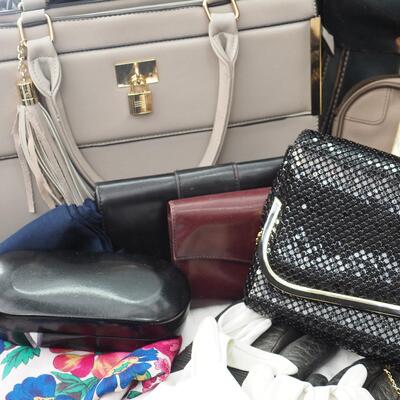 Lot 79 purses, wallets, gloves, scarves