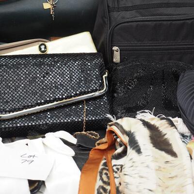 Lot 79 purses, wallets, gloves, scarves