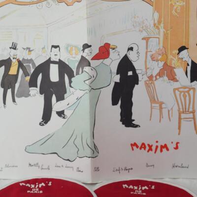 Lot 85 Maxim's of Paris menu and mits