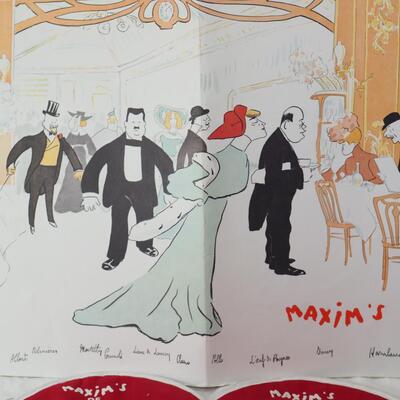 Lot 85 Maxim's of Paris menu and mits