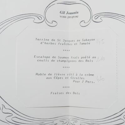 Lot 85 Maxim's of Paris menu and mits