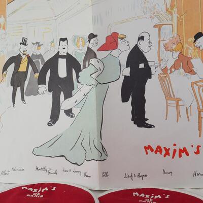 Lot 85 Maxim's of Paris menu and mits