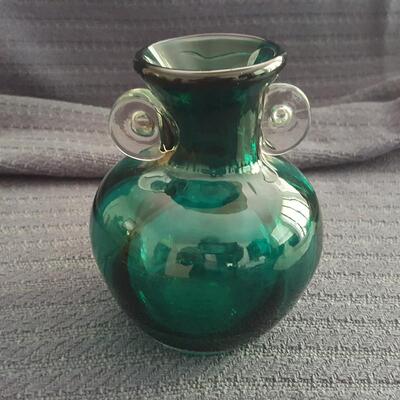 Blenko Glass Vase with Handles