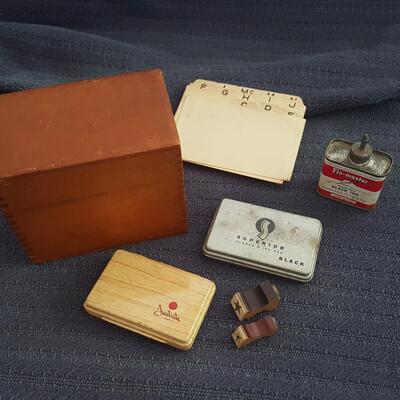 Old Desk Items with Ink Tin