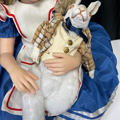Jane Bradbury Alice In Wonderland Doll with Rabbit #0253/1500
