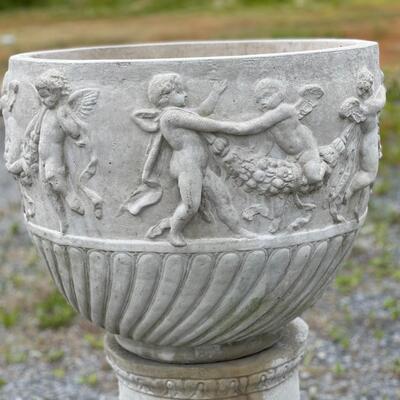 02247 Roccoco/Late Baroque Concrete Planter Urns