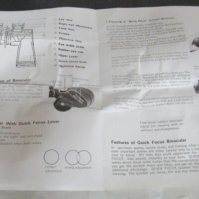 Vintage 1950s Binoculars Sears Model 47325131 7x50mm With Quick Focus