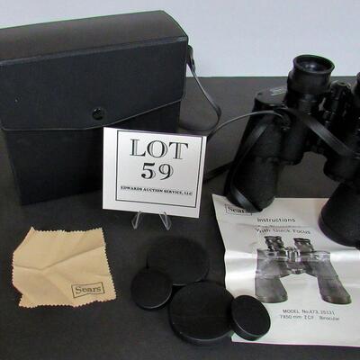 Vintage 1950s Binoculars Sears Model 47325131 7x50mm With Quick Focus