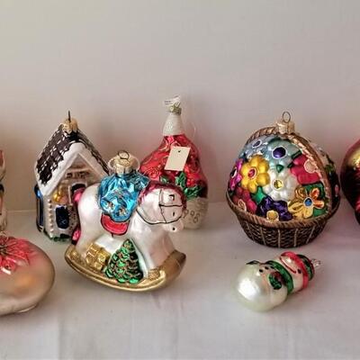 Lot #230  Group of 14 Contemporary Mercury Glass Christmas Ornaments