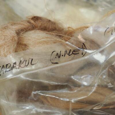 Lot 87 Wool many different kinds, Goat, dog, mostly raw some spun