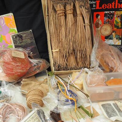 lot 91 Leather scraps and basketry materials