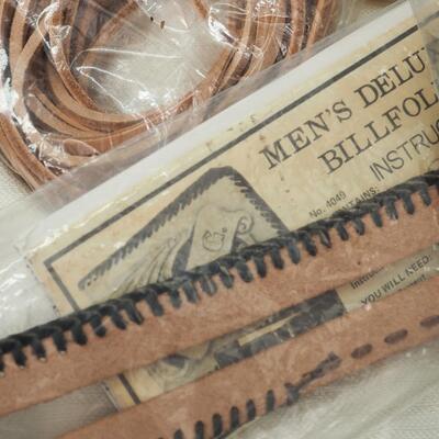 lot 91 Leather scraps and basketry materials