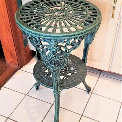Lot #238  Cast Aluminum Side table - indoor or outdoor