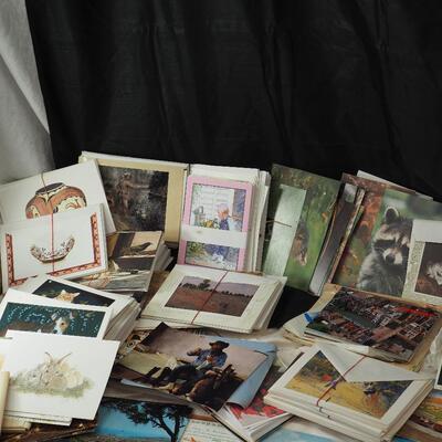Lot 94 100s of blank greeting cards with envelopes, and postcards