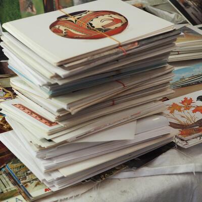 Lot 94 100s of blank greeting cards with envelopes, and postcards