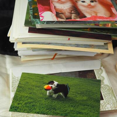 Lot 94 100s of blank greeting cards with envelopes, and postcards
