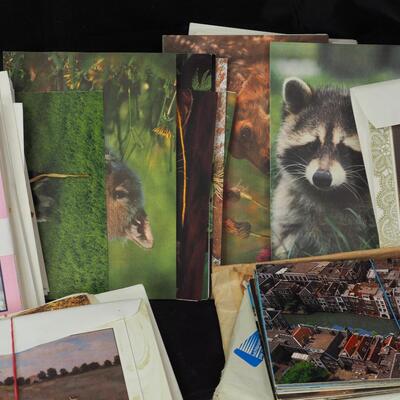 Lot 94 100s of blank greeting cards with envelopes, and postcards