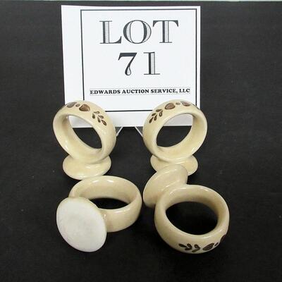 4 Pfaltzgraff Pottery Napkin Rings
