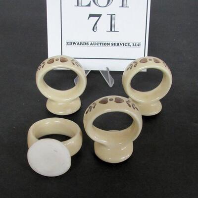4 Pfaltzgraff Pottery Napkin Rings