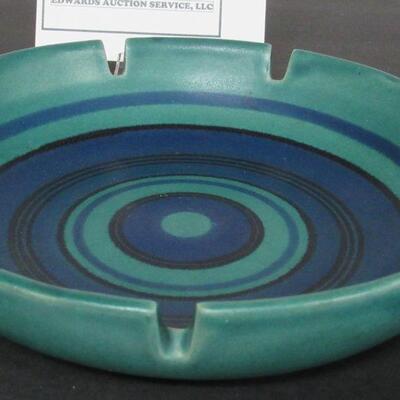  Glidden Golfstream #4013 USA Fabulous MCM Ashtray, Teals, Blues and Black 