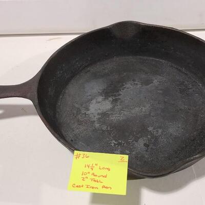 Cast Iron Skillet -Item #36 - 10" diameter