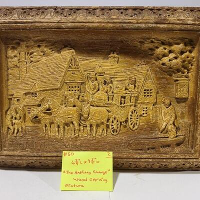 "The Halfway Charge" Wood Carved Picture -Item #50