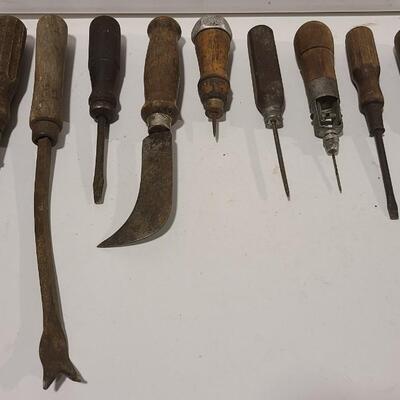 9 Wood Handle Tools -Item #68