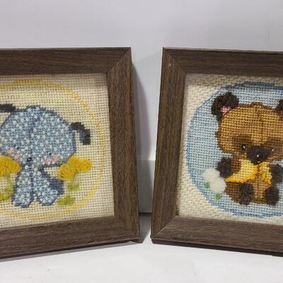 2 Needlepoint Pictures -Item #80