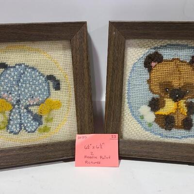 2 Needlepoint Pictures -Item #80