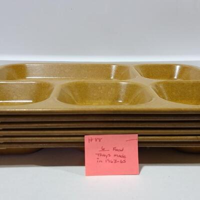 6 Vintage Food Trays (USA)  -Item #88