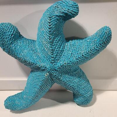 Large Turquoise Wicker Starfish -Item #93 -  14