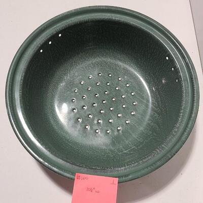  Graniteware / Enamelware Bowl  Collinder -Item #100 - 10Â½"W