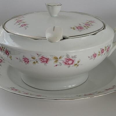 Lot 136: Floral Cake Stand, Toureeen, Pitcher and More