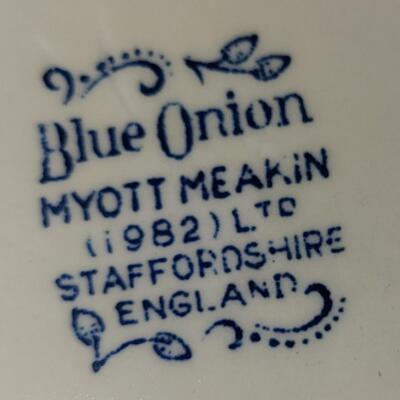 Lot 137: English Blue Onion Service Set